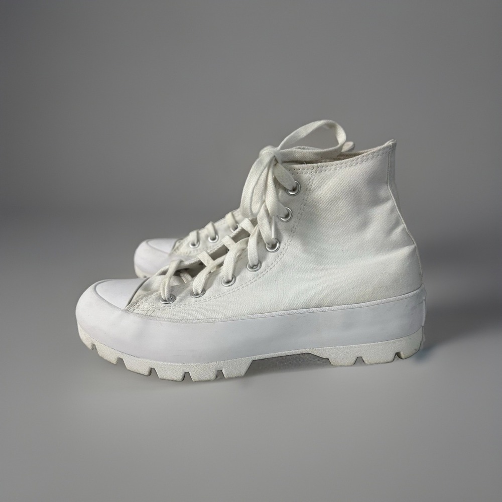 Converse Chuck Taylor All Star Lugged High Top Sneakers Women's Size 8 White - Picture 3 of 12